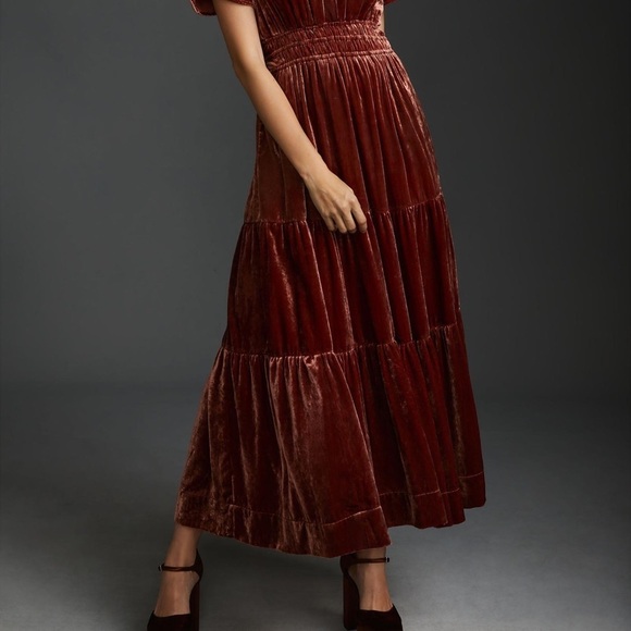 ANTHROPOLOGIE Somerset Collection Velvet Edition Maxi Dress Size XXS NWT - Picture 6 of 8